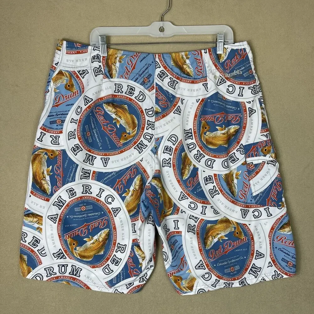 Columbia‎ Shorts Adult 36 Multicolor PFG Fishing Swim Trunk Board Shorts Mens